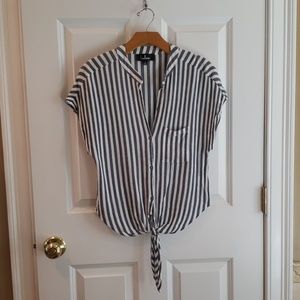 Nautical Blue Striped Tie Top